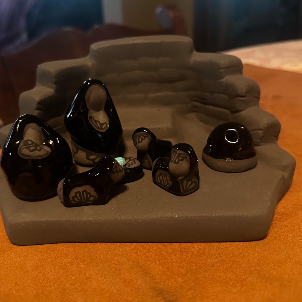 8 Piece Handmade Nativity Set Native American Theme by Lawrence Vargas